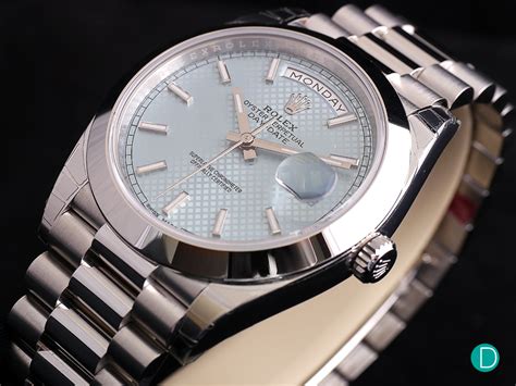 rolex day date 40 platinum diamonds price|rolex day date 40 review.